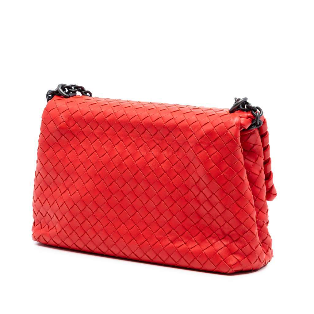 Bottega Veneta Small Nappa Intrecciato Olimpia Shoulder Bag Orange Leather Very good - Back View