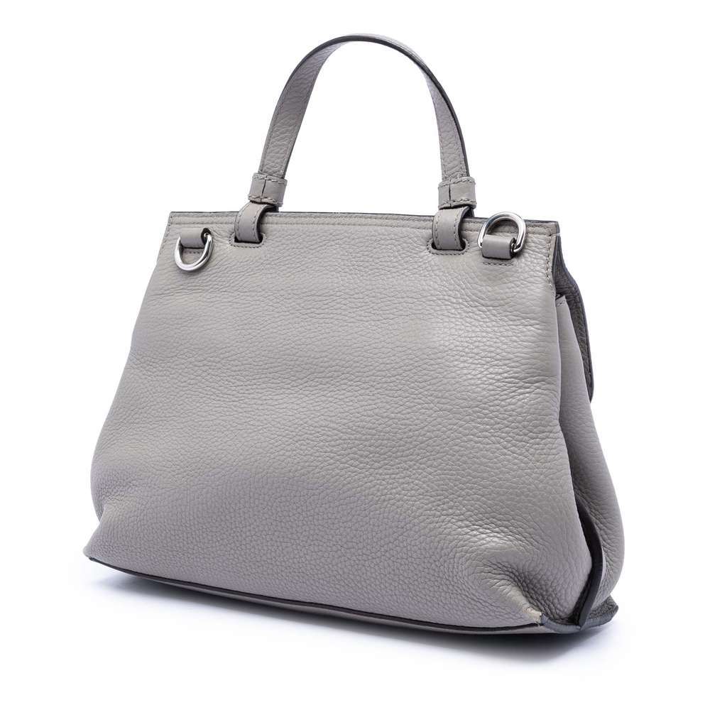 Gucci Small Leather Bamboo Daily Satchel Grey Leather Very good - Back View