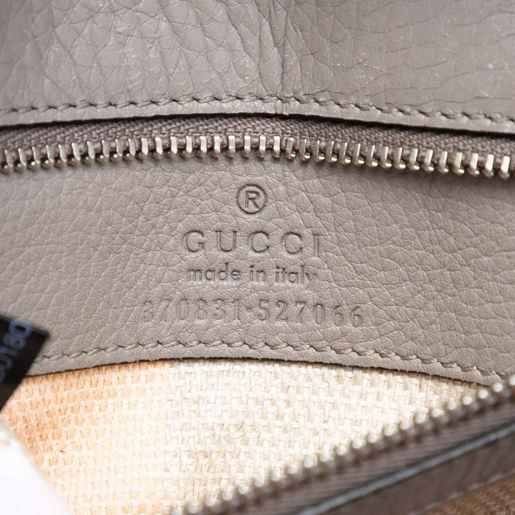 Gucci Small Leather Bamboo Daily Satchel Grey Leather Very good - Box View