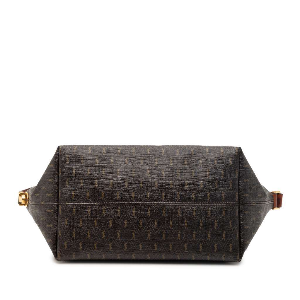 Saint Laurent Le Monogramme Coated Canvas Shoulder Bag Brown Canvas Very good - Inside View