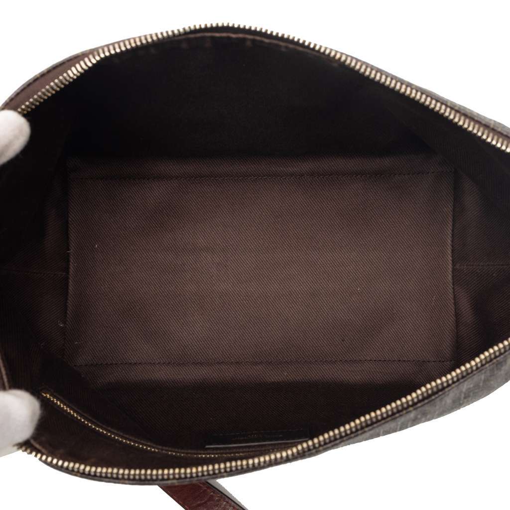 Saint Laurent Le Monogramme Coated Canvas Shoulder Bag Brown Canvas Very good - Model View