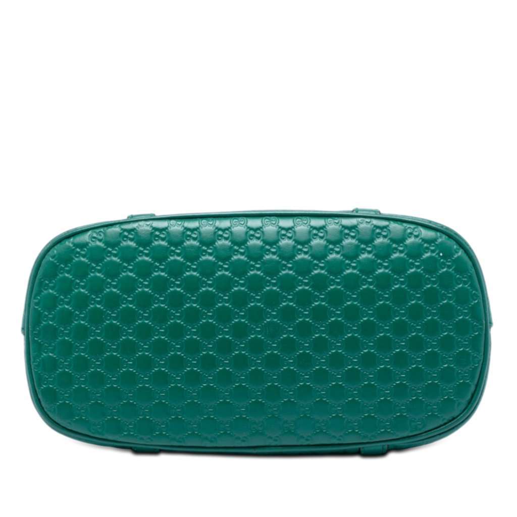 Gucci Mini Microguccissima Dome Satchel Green Leather Very good - Inside View