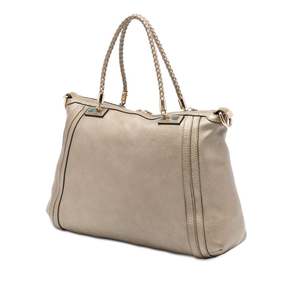 Gucci Large Leather Bella Tote Gold Leather Very good - Back View