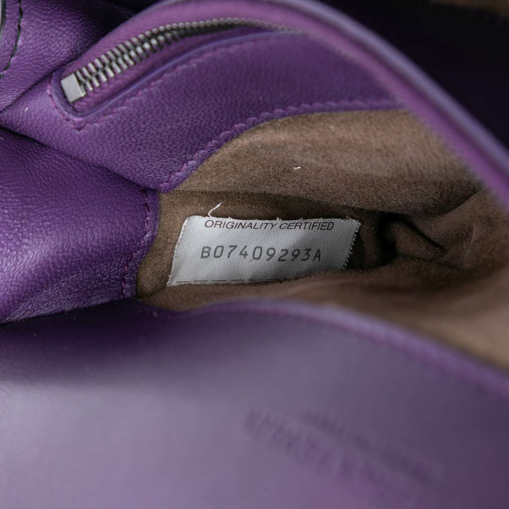 Bottega Veneta Nappa Intrecciato Olimpia Knot Crossbody Purple Leather Very good - Box View