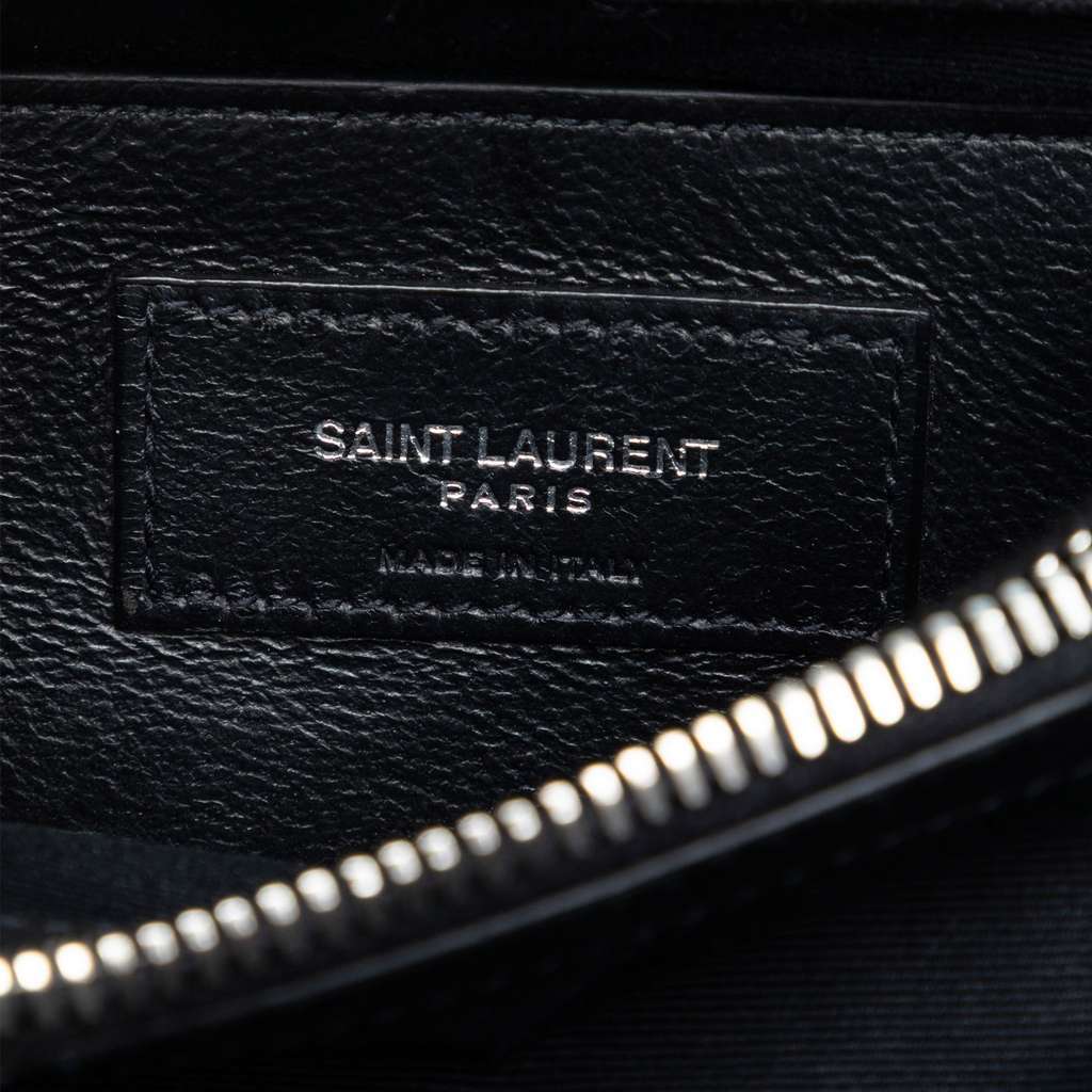 Saint Laurent Medium Chevron Embossed Leather Monogram College Satchel Black Leather Very good - Box View