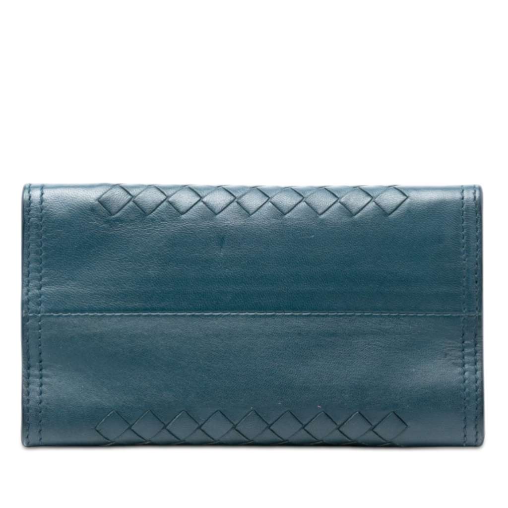 Bottega Veneta Nappa Intrecciato Chain Wallet Blue Leather Very good - Inside View