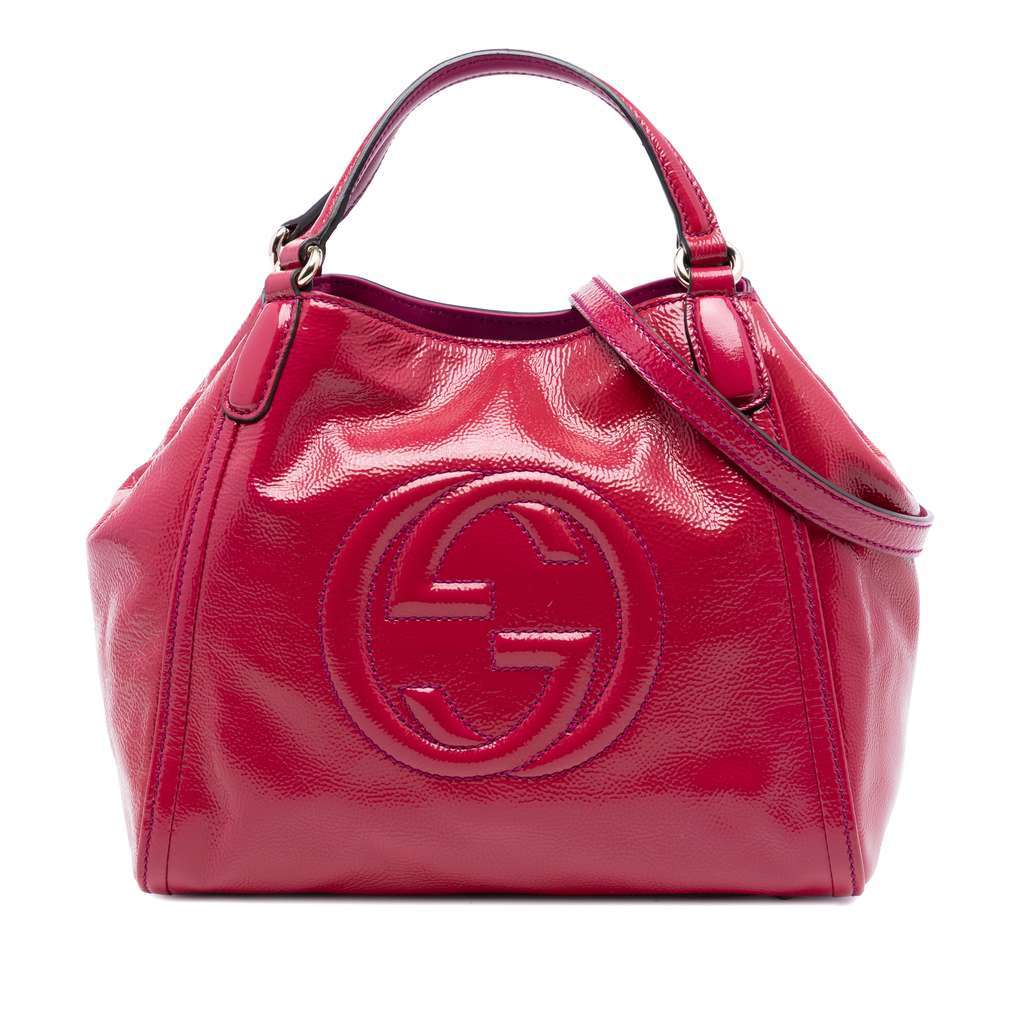 Gucci Small Patent Soho Satchel Pink Leather Very good - Front View