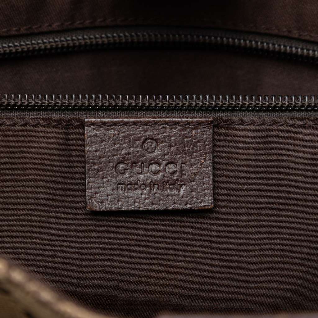 Gucci GG Canvas Web Double Pockets Tote Beige Canvas Very good - Box View