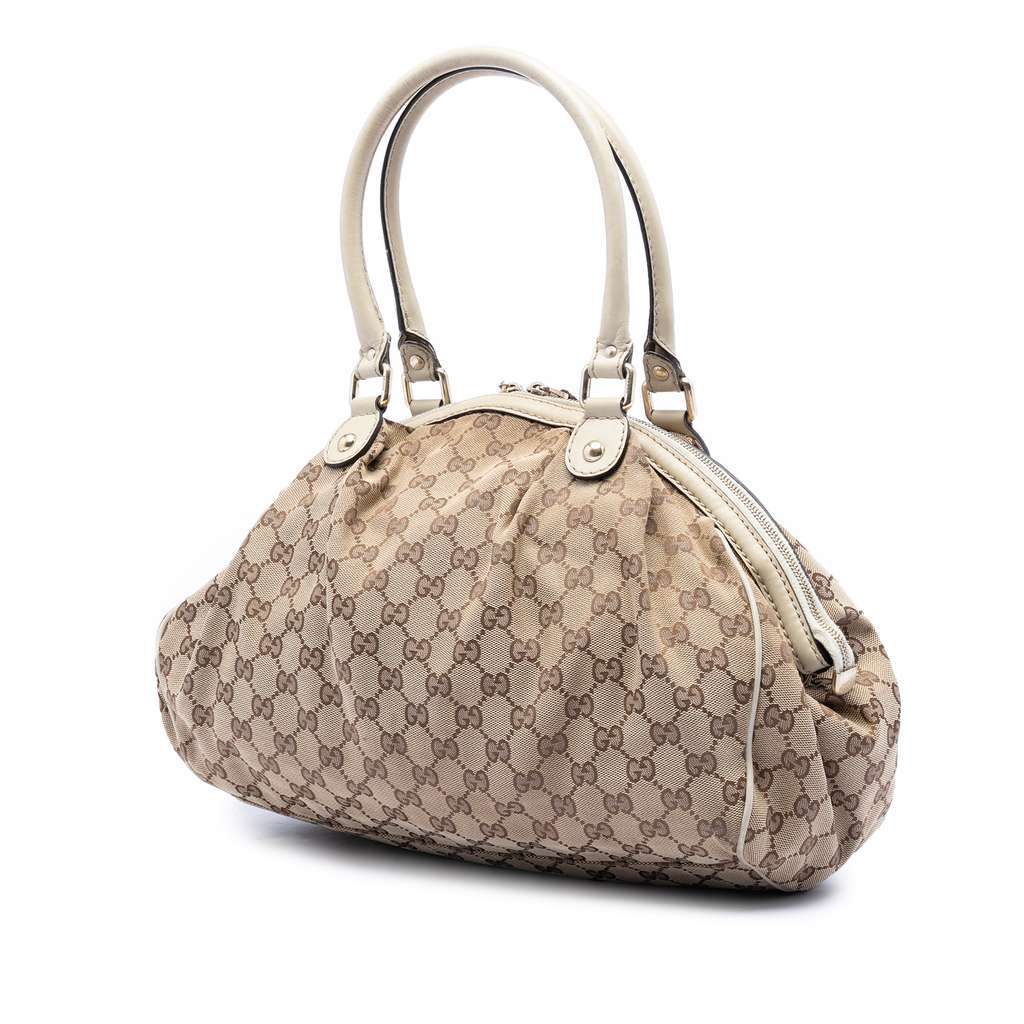 Gucci GG Canvas Sukey Satchel Beige Canvas Very good - Back View