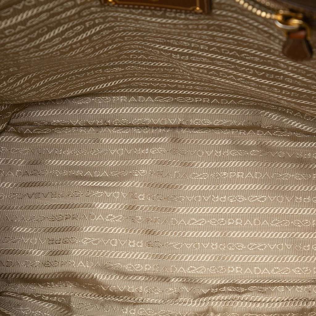 Prada Canvas Canapa Logo Satchel Beige Very good - Model View
