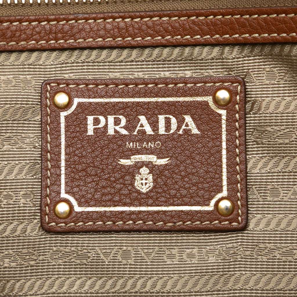 Prada Canvas Canapa Logo Satchel Beige Very good - Box View