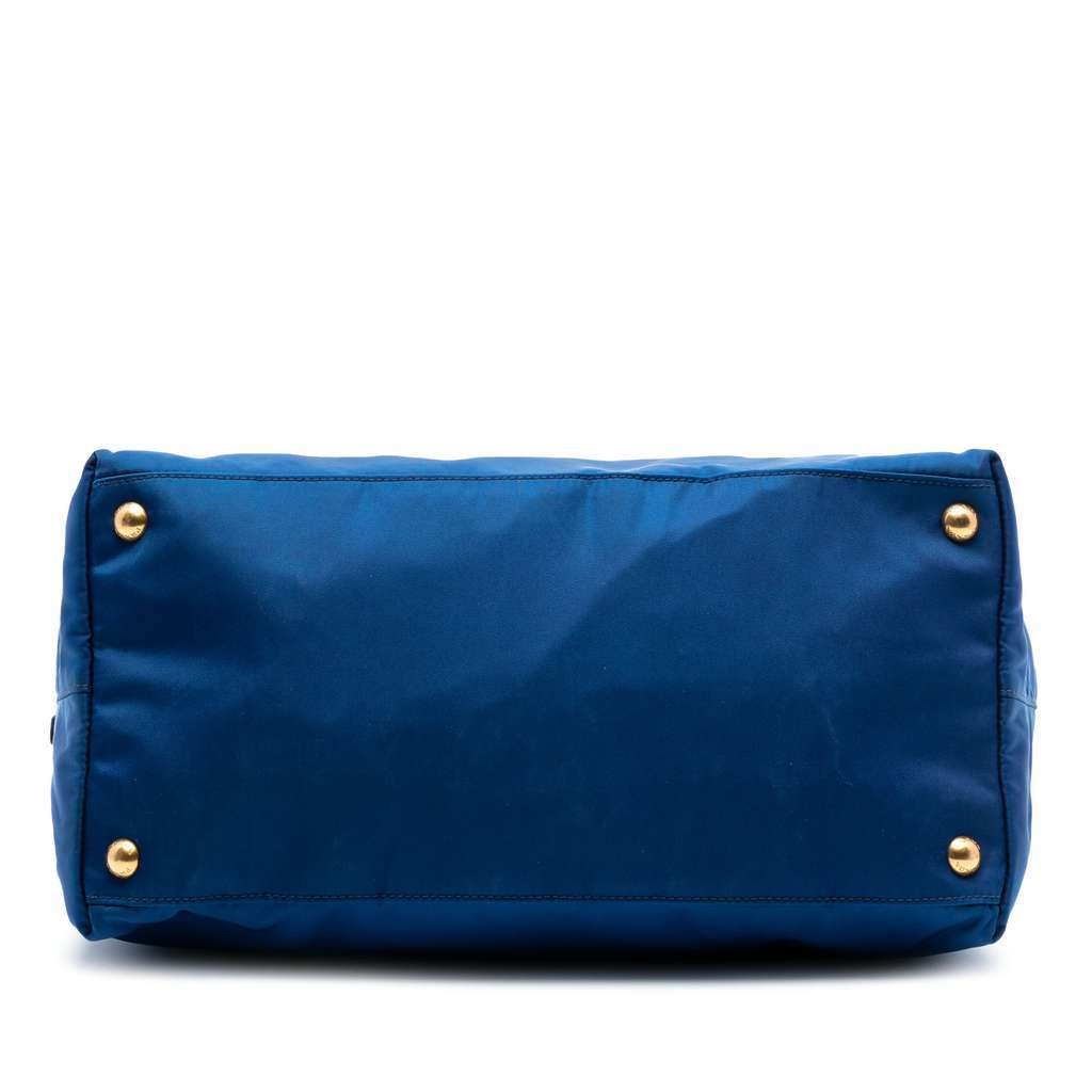 Prada Saffiano Trimmed Tessuto Satchel Blue Very good - Inside View