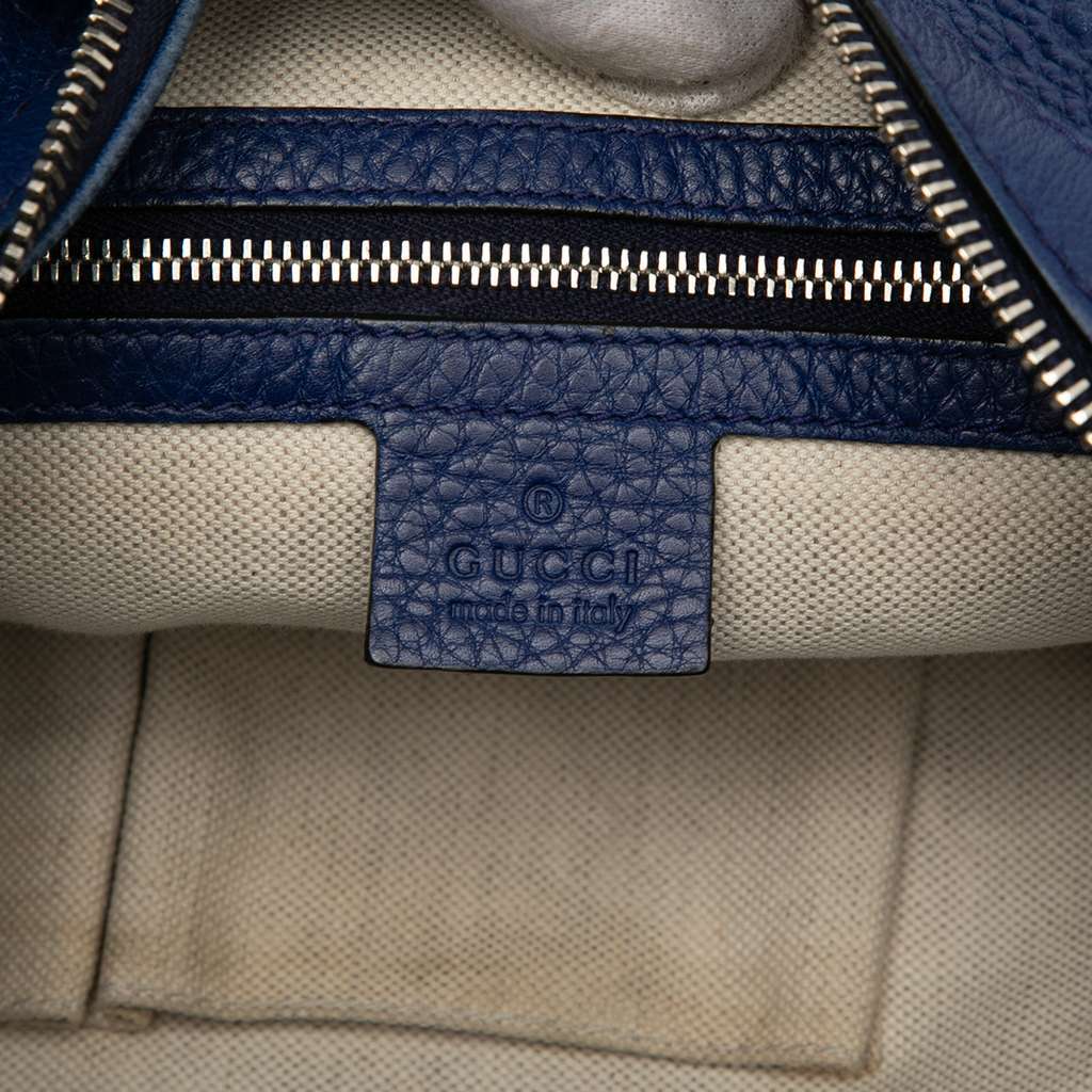 Gucci Medium Guccissima Techno Horsebit Hobo Blue Leather Very good condition - Box View
