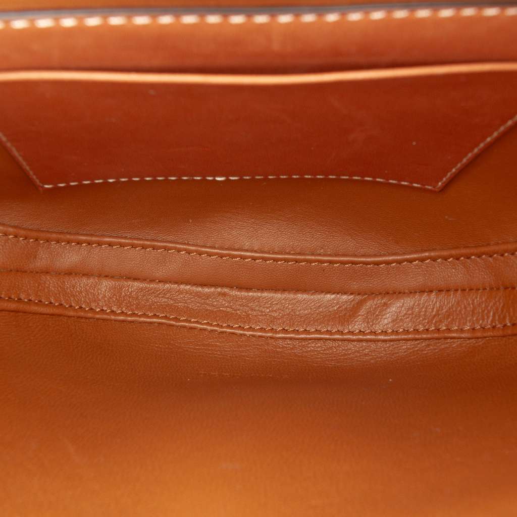 Celine Small Calfskin Besace 16 Crossbody Brown Leather Very good - Model View