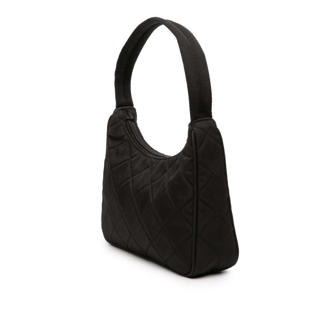 Prada Impuntu Re Nylon Shoulder Bag Black Very good - Back View