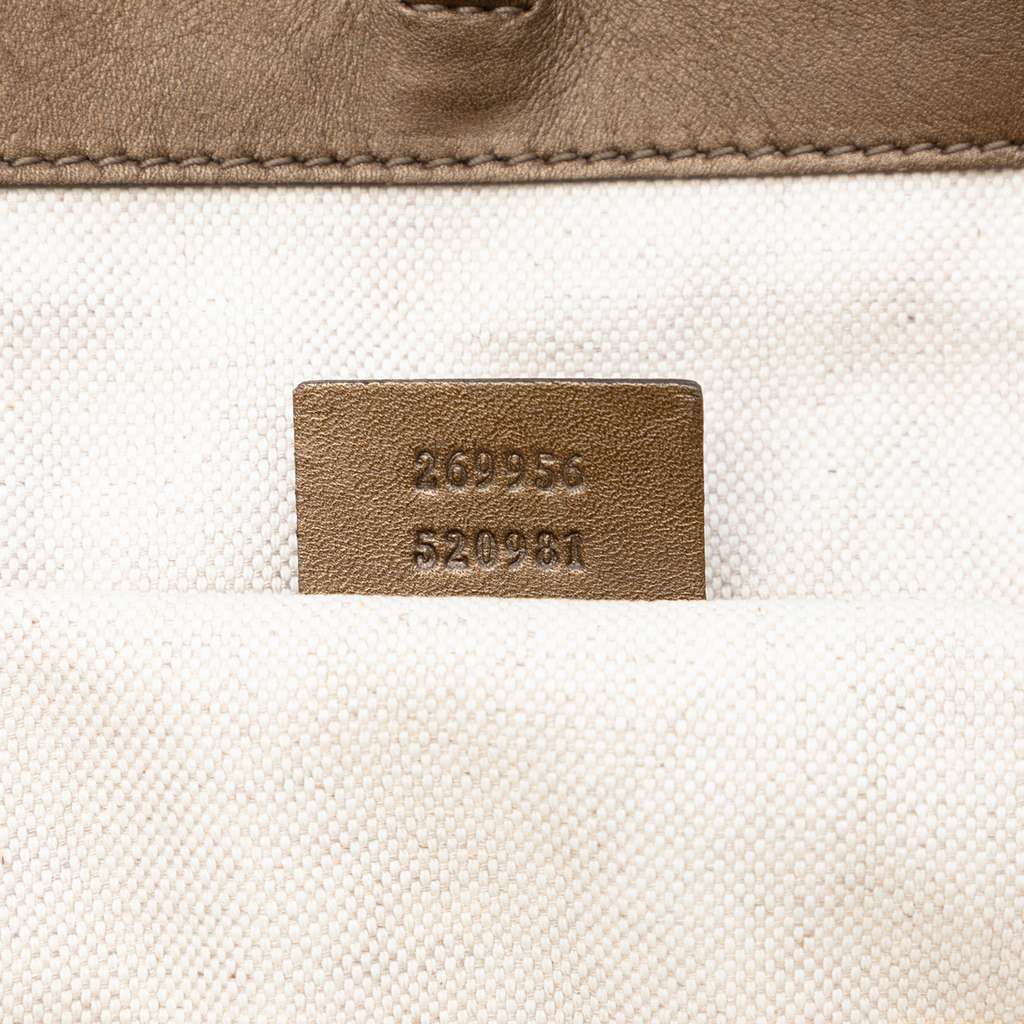 Gucci GG Lurex Heart Bit Tote Brown Canvas Very good - Box View