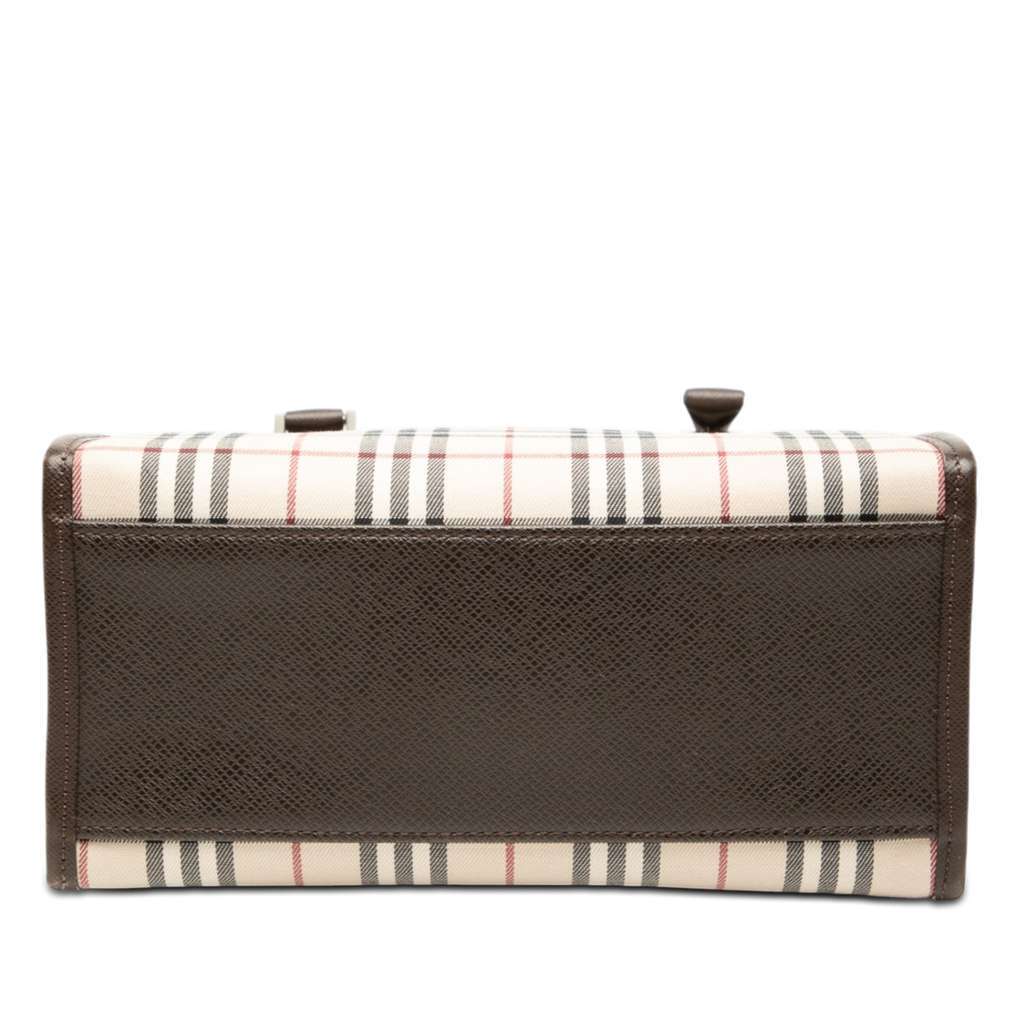 Burberry House Check Canvas Handbag Beige Canvas Good - Inside View