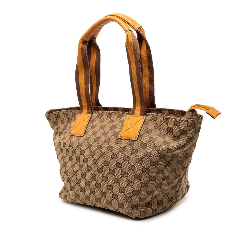 Gucci GG Canvas Web Tote Beige Canvas Very good - Back View