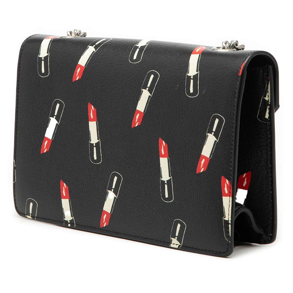 Saint Laurent Calfskin Lipstick Print Betty Crossbody Black Leather Very good - Back View