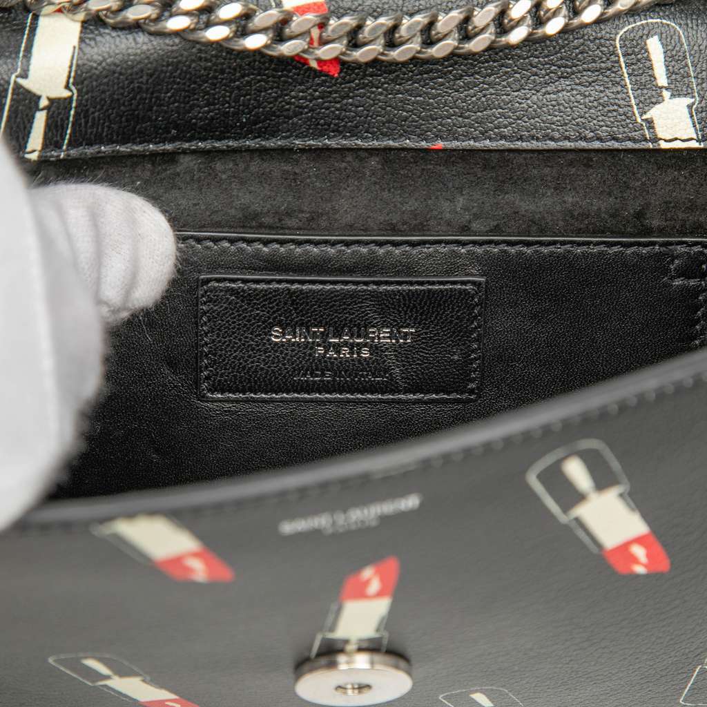 Saint Laurent Calfskin Lipstick Print Betty Crossbody Black Leather Very good - Box View