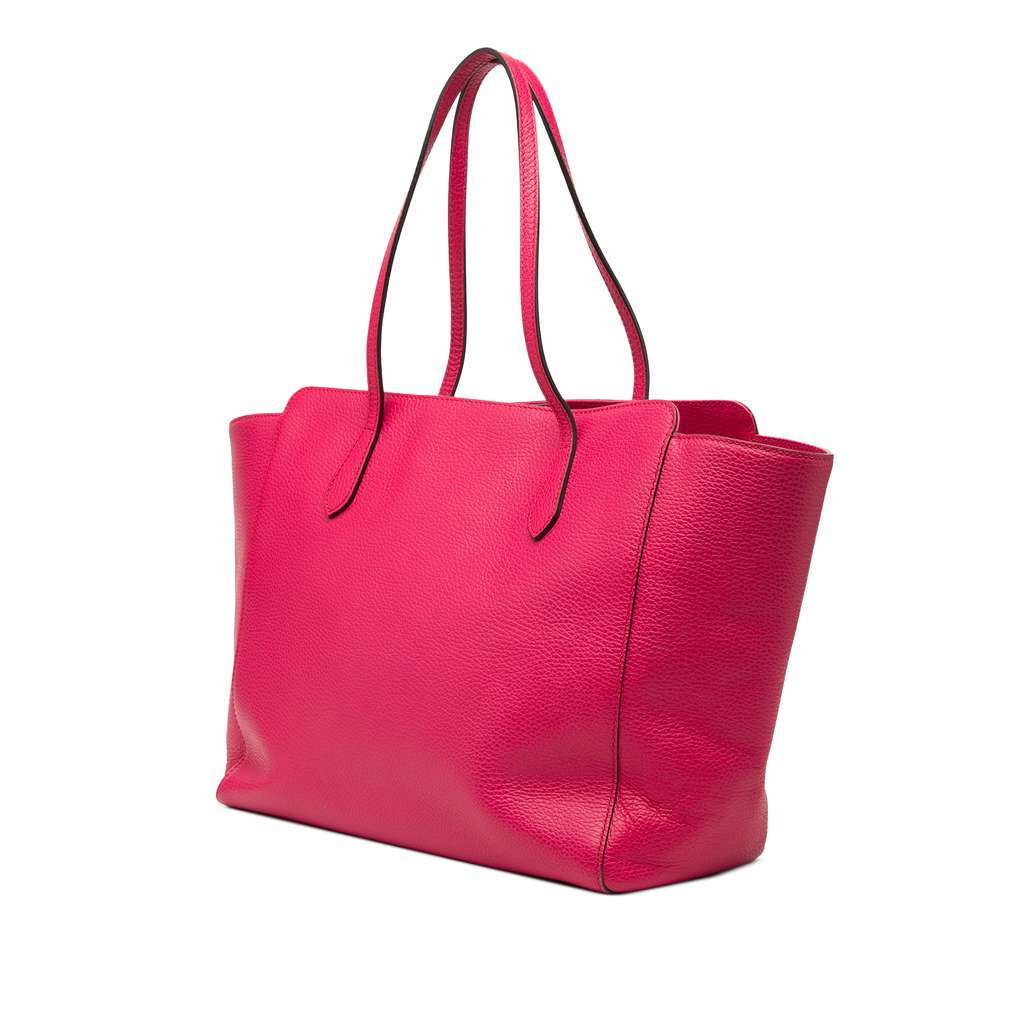 Gucci Medium Leather Swing Tote Pink Leather Very good - Back View