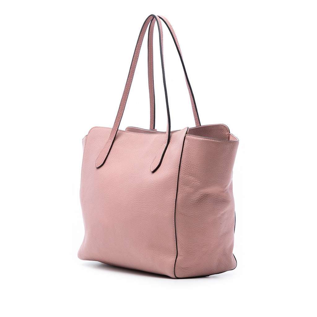 Gucci Medium Leather Swing Tote Pink Leather Very good - Back View