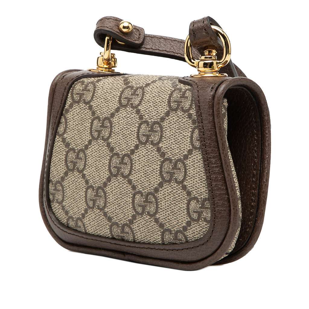 Gucci GG Supreme Blondie Card Case on Strap Beige Canvas Very good - Back View