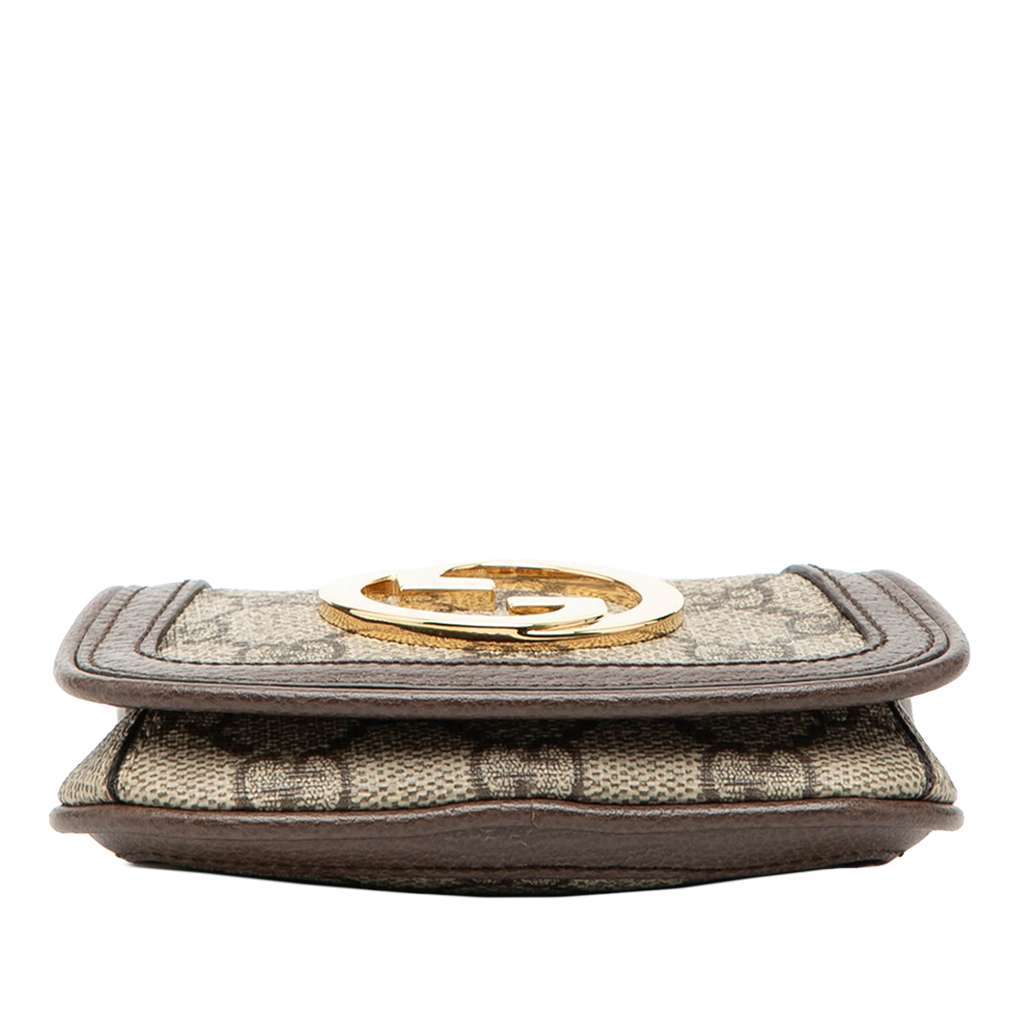 Gucci GG Supreme Blondie Card Case on Strap Beige Canvas Very good - Inside View