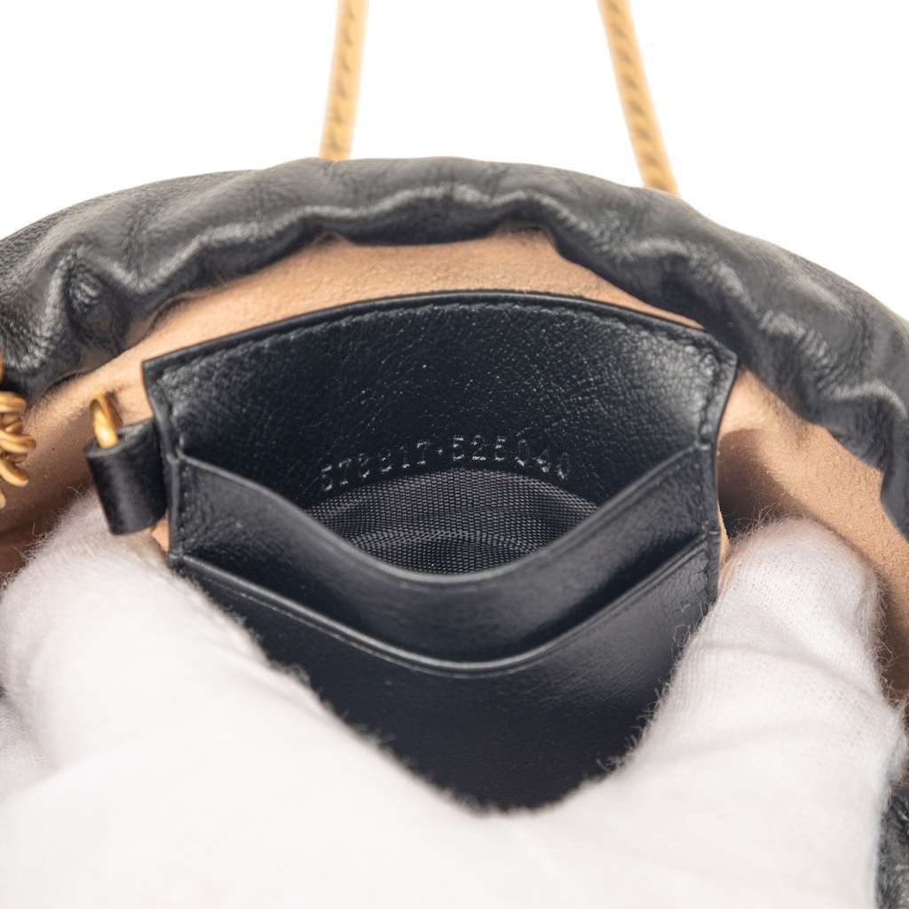 Gucci Mini GG Marmont Matelasse Diagonal Leather Torchon Bucket Bag Beige Leather Very good - Box View