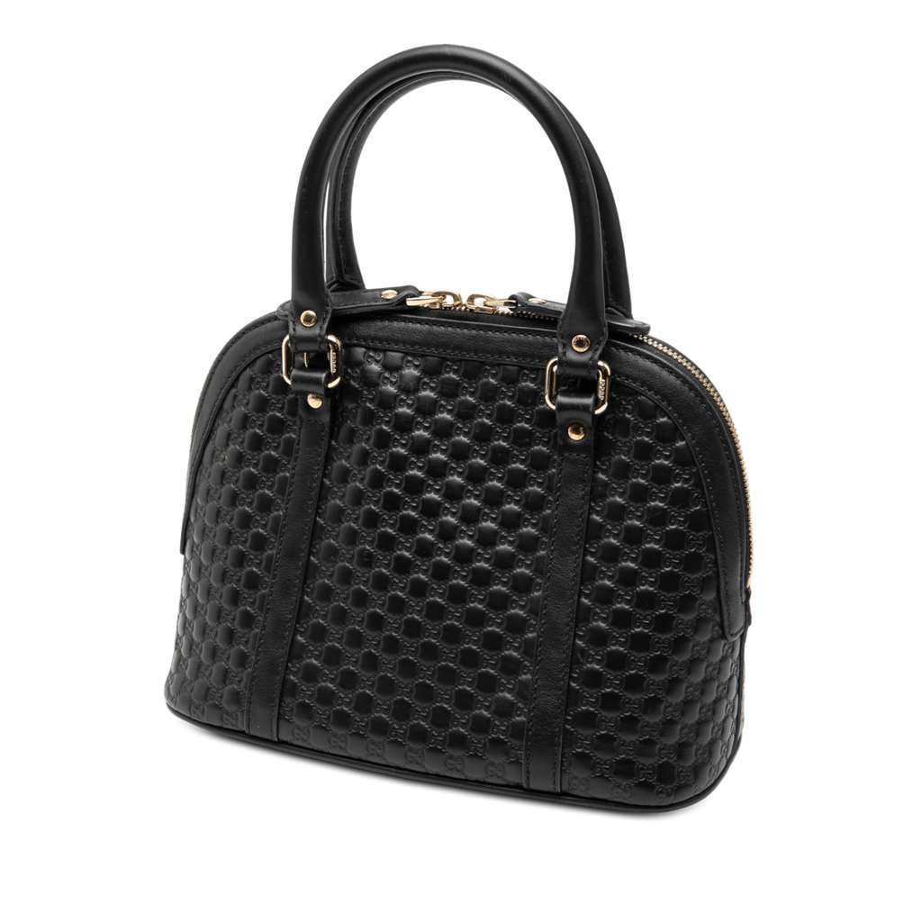 Gucci Mini Microguccissima Dome Satchel Black Leather Very good - Back View