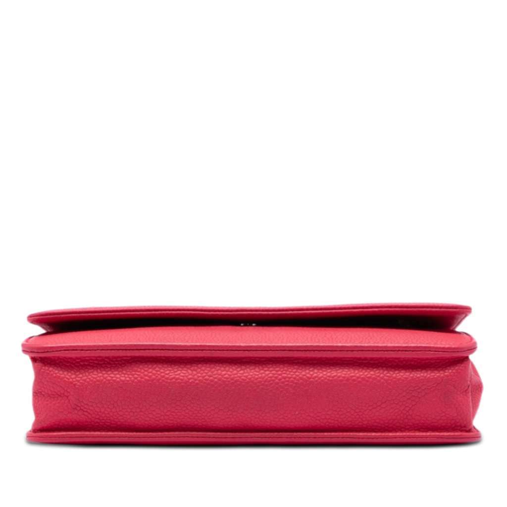 Chanel Caviar Bicolor CC Wallet On Chain Pink Leather Good - Inside View