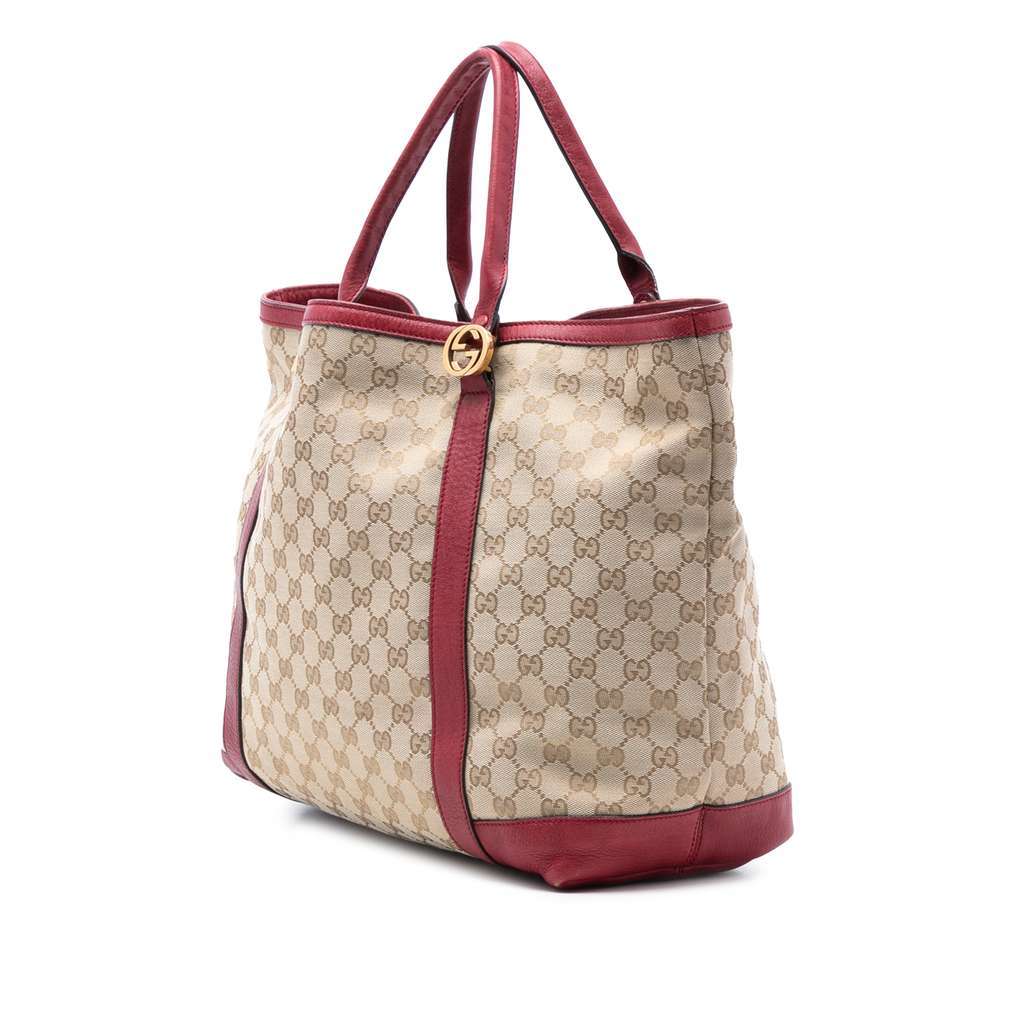 Gucci GG Canvas Twins Tote Beige Very good condition - Back View