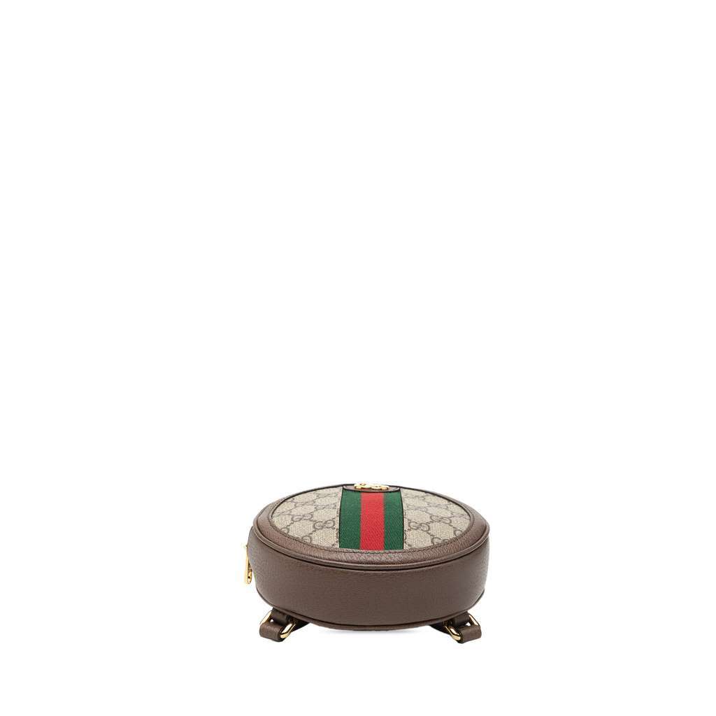 Gucci Mini GG Supreme Web Ophidia Round Backpack Beige Canvas Very good condition - Inside View