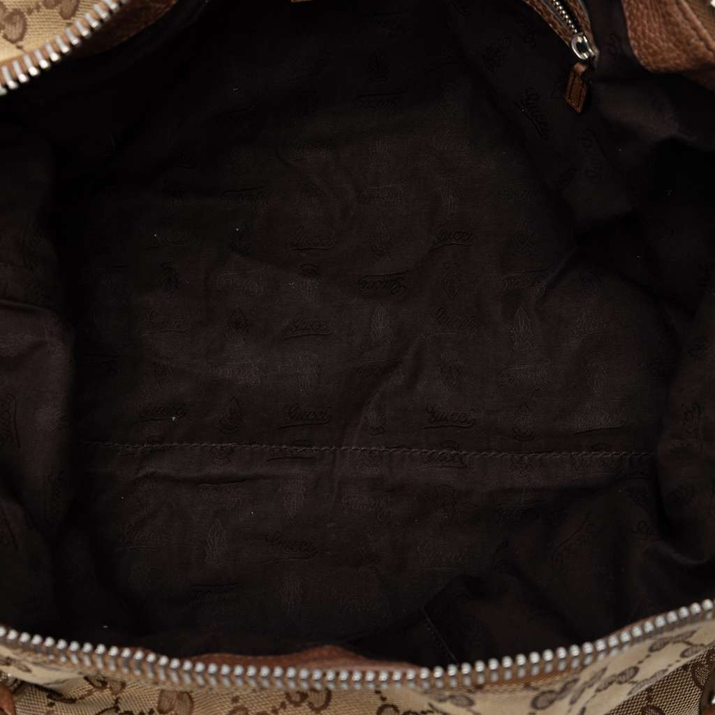 Gucci Medium GG Canvas Bamboo Bar Tote Beige Canvas Very good condition - Model View