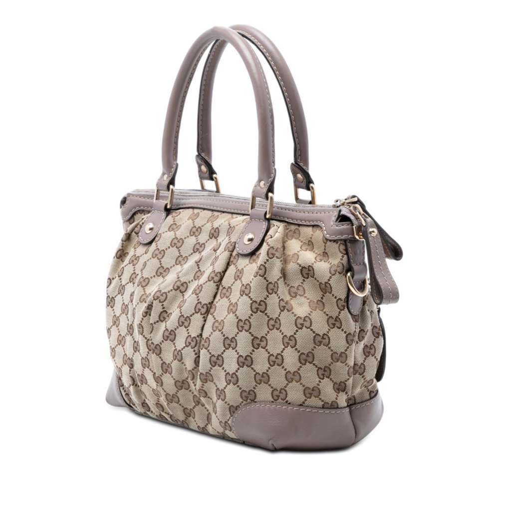 Gucci GG Canvas Sukey Satchel Beige Canvas Good condition - Back View