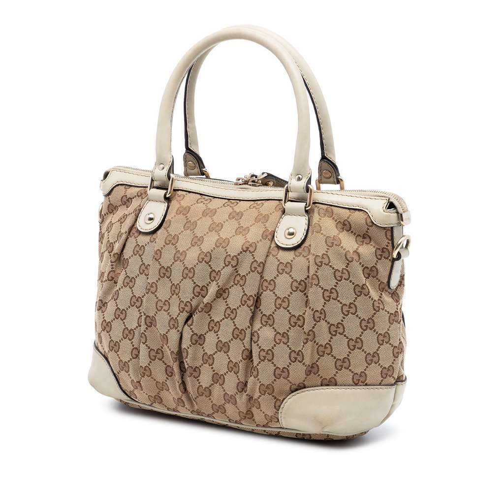 Gucci GG Canvas Sukey Satchel Beige Canvas Very good - Back View