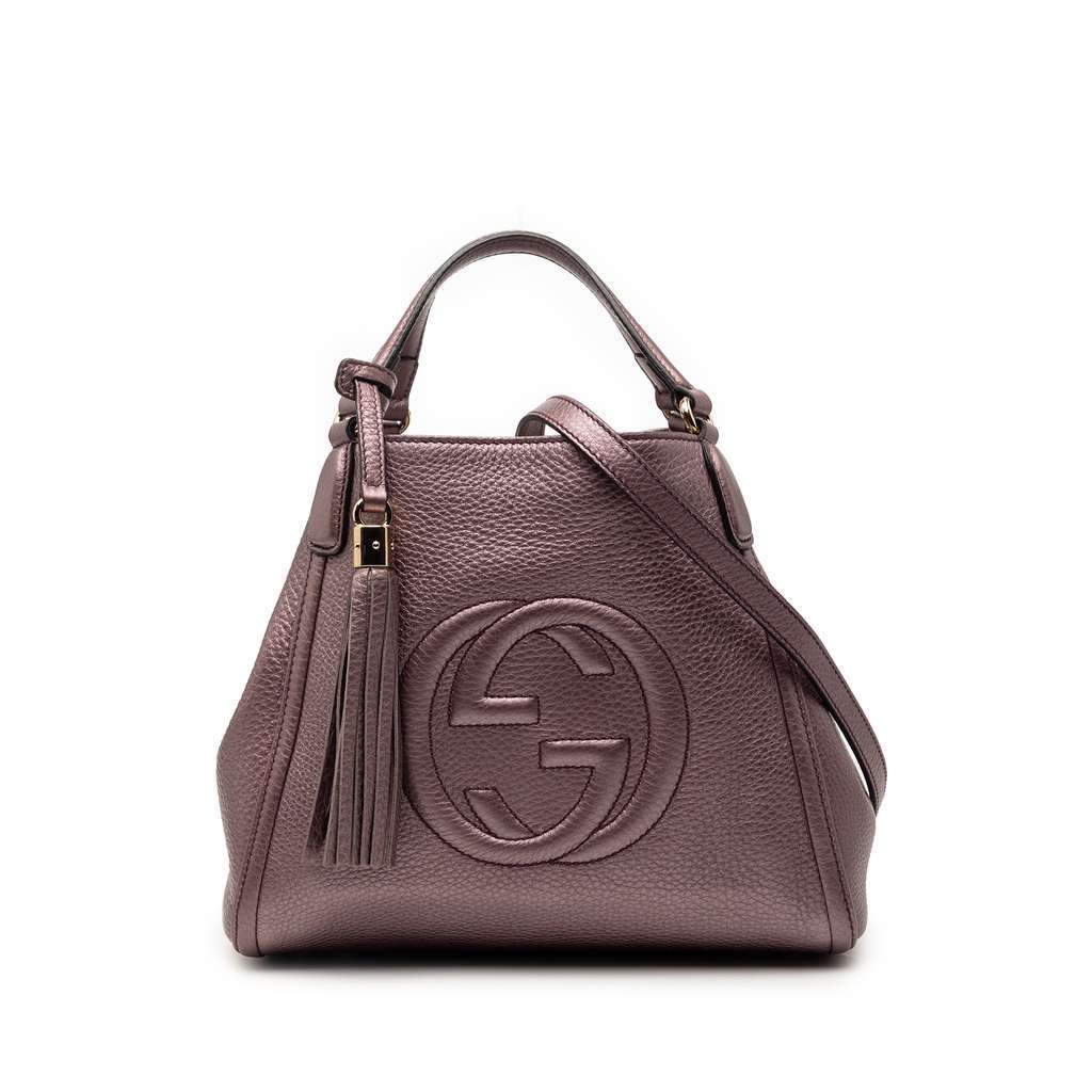 Gucci Small Calfskin Soho Satchel Purple Leather Very good - Front View