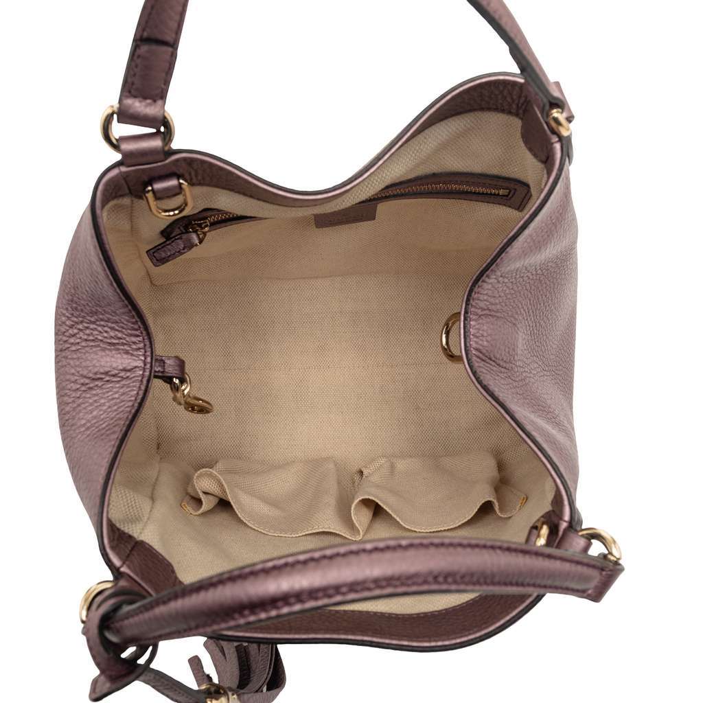 Gucci Small Calfskin Soho Satchel Purple Leather Very good - Model View