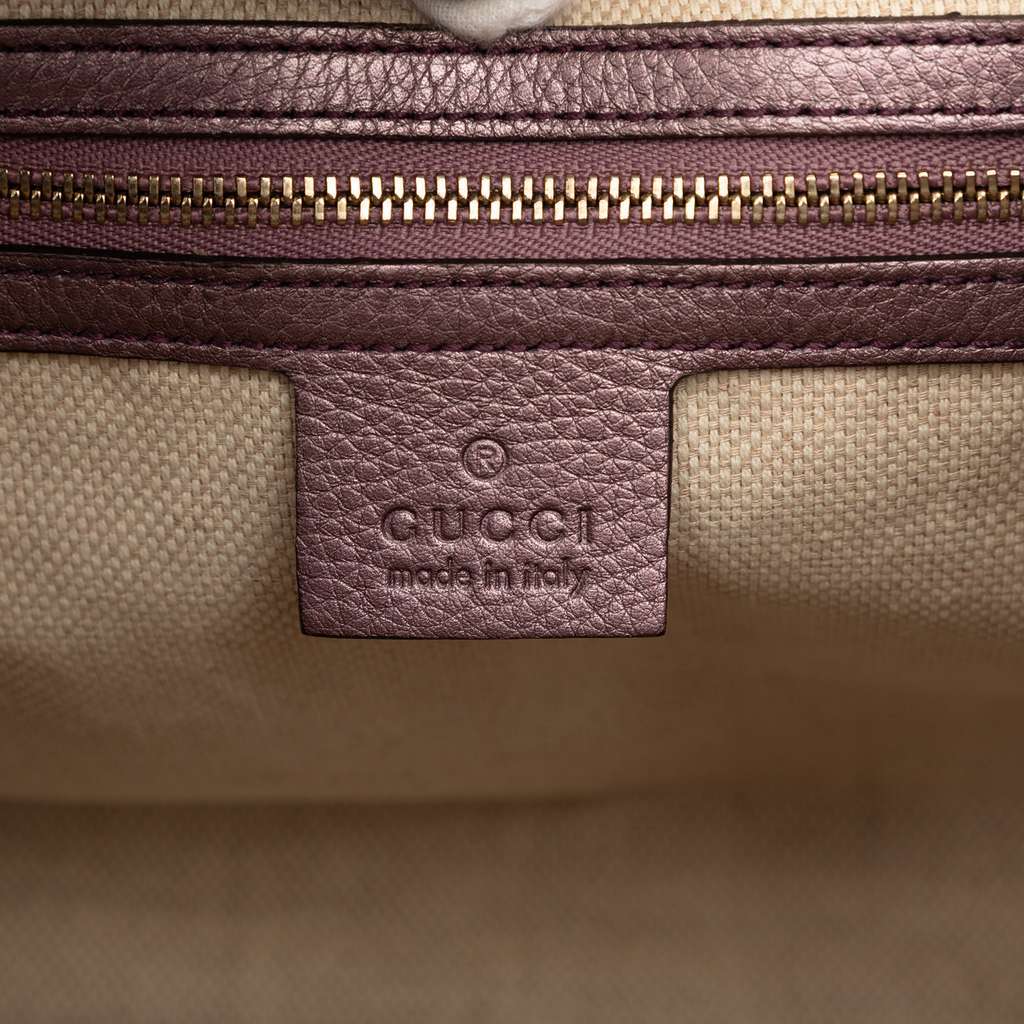 Gucci Small Calfskin Soho Satchel Purple Leather Very good - Box View