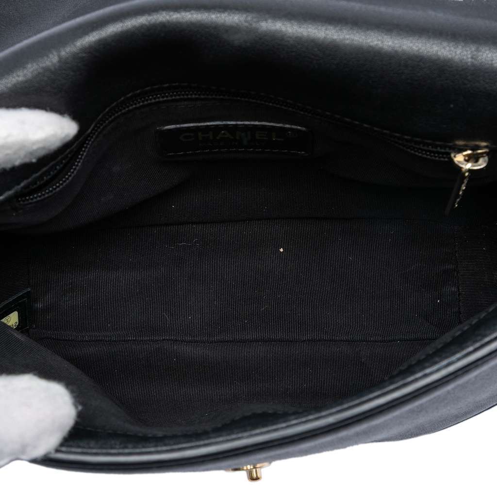Chanel Mini Quilted Sheepskin Double Chevron Flap Black Leather Very good condition - Model View