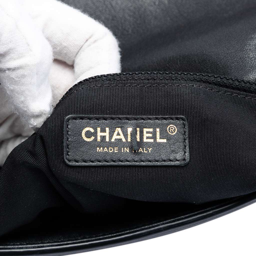 Chanel Mini Quilted Sheepskin Double Chevron Flap Black Leather Very good condition - Box View