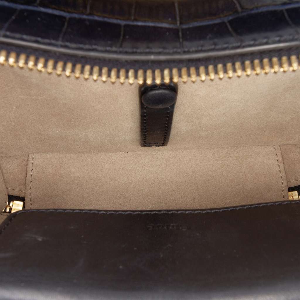 Chloé Mini Croc Embossed Leather C Vanity Bag Black Leather Very good condition - Model View