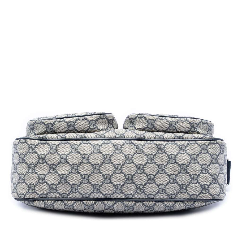 Gucci GG Supreme Double Pocket Crossbody Beige Canvas Very good - Inside View