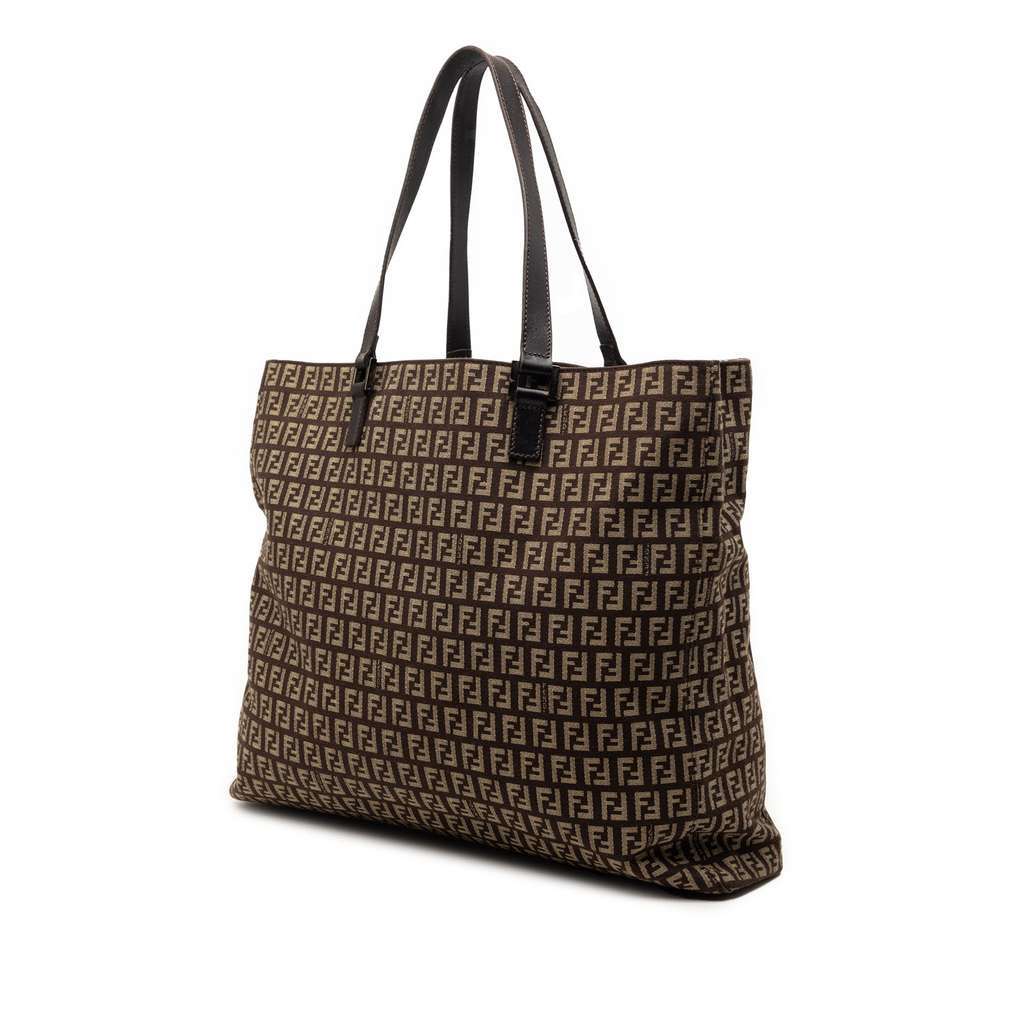 Fendi Zucchino Canvas Tote Brown Canvas Very good - Back View