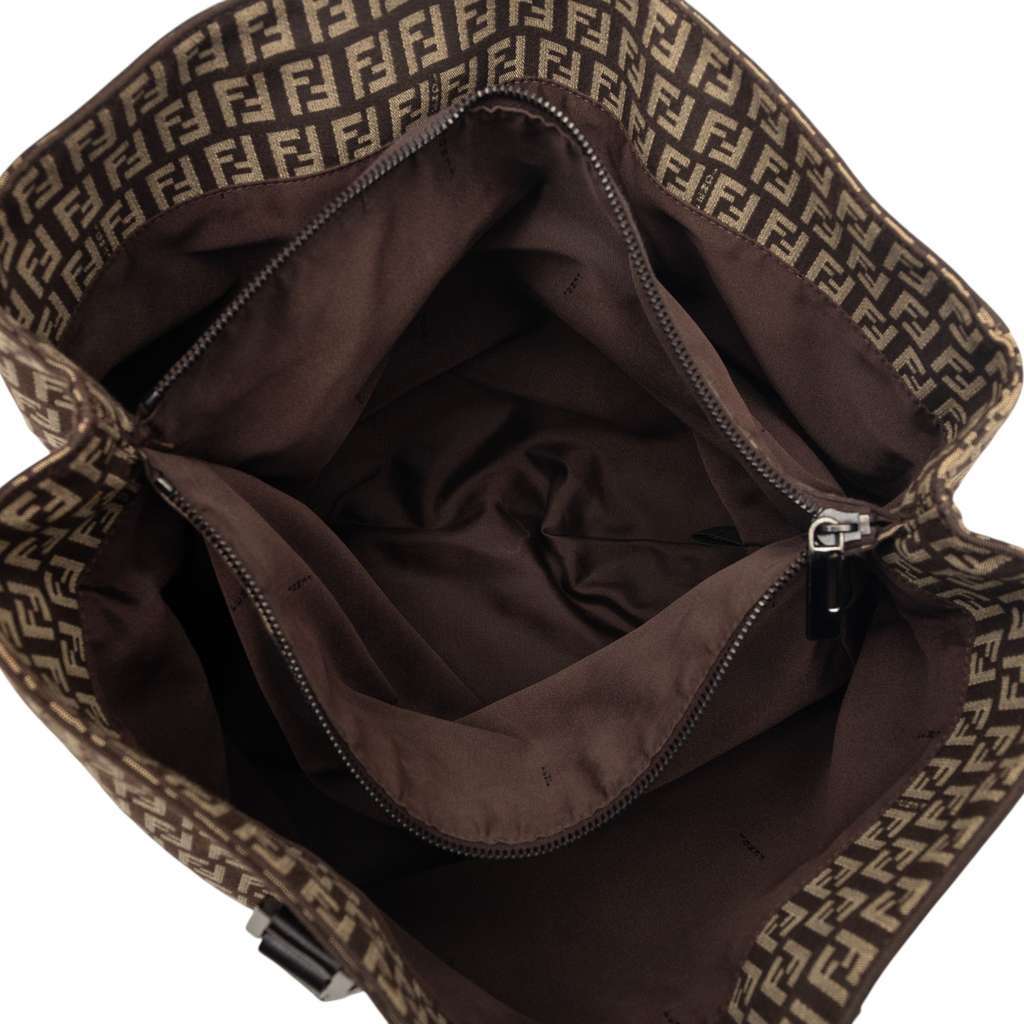 Fendi Zucchino Canvas Tote Brown Canvas Very good - Model View