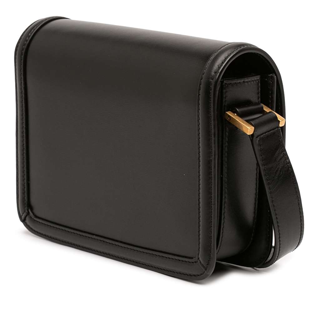 Saint Laurent Small Calfskin Solferino Satchel In Box Black Leather Very good - Back View