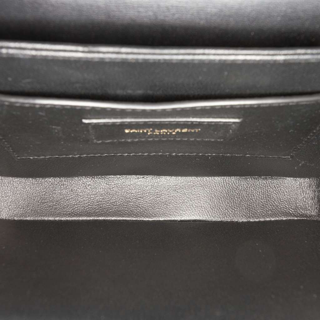 Saint Laurent Small Calfskin Solferino Satchel In Box Black Leather Very good - Model View