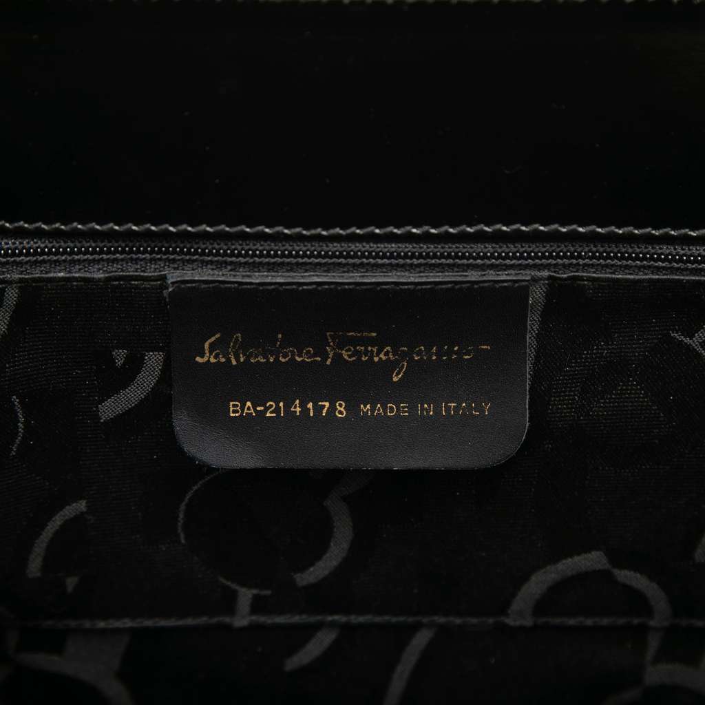 Salvatore Ferragamo Leather Vara Bow Satchel Black Leather Very good condition - Box View
