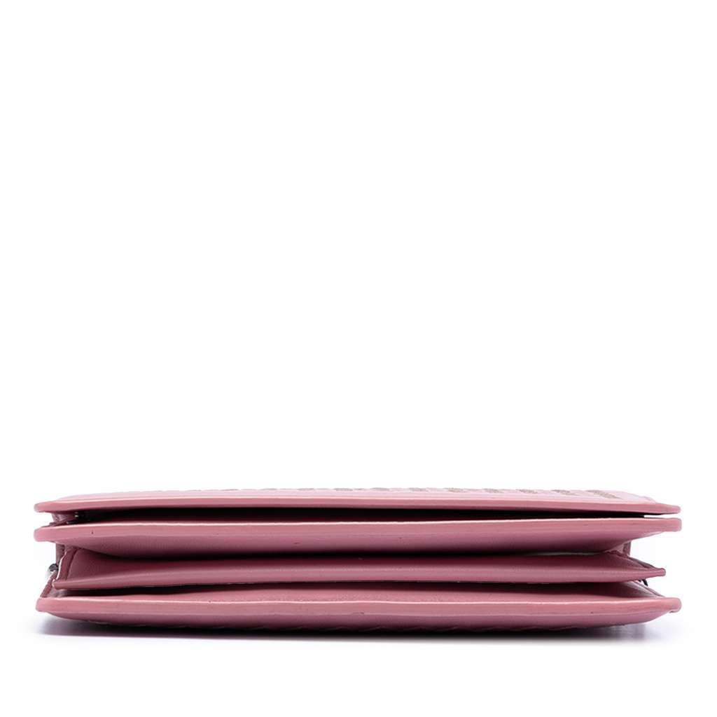 Bottega Veneta Nappa Intrecciato Continental Wallet on Chain Pink Leather Very good - Inside View
