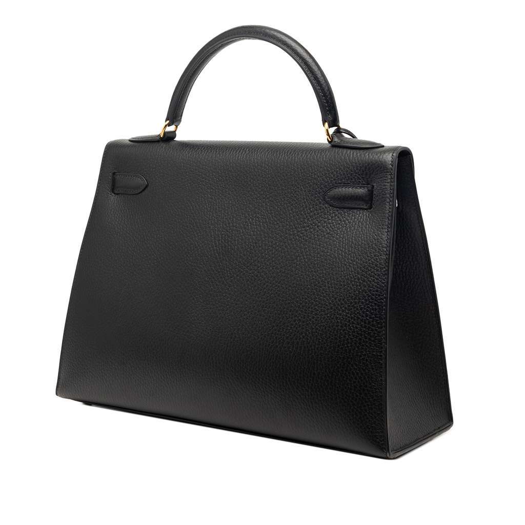 Hermès Ardennes Kelly Sellier 32 Black Leather Very good - Back View